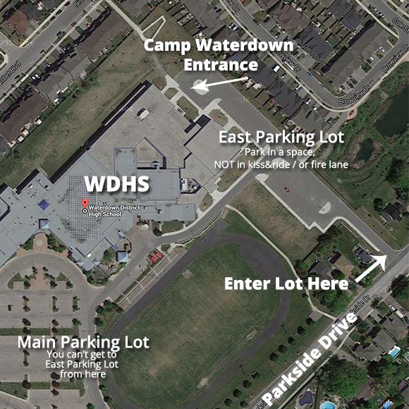 WDHS Parking for Camp Waterdown Summer